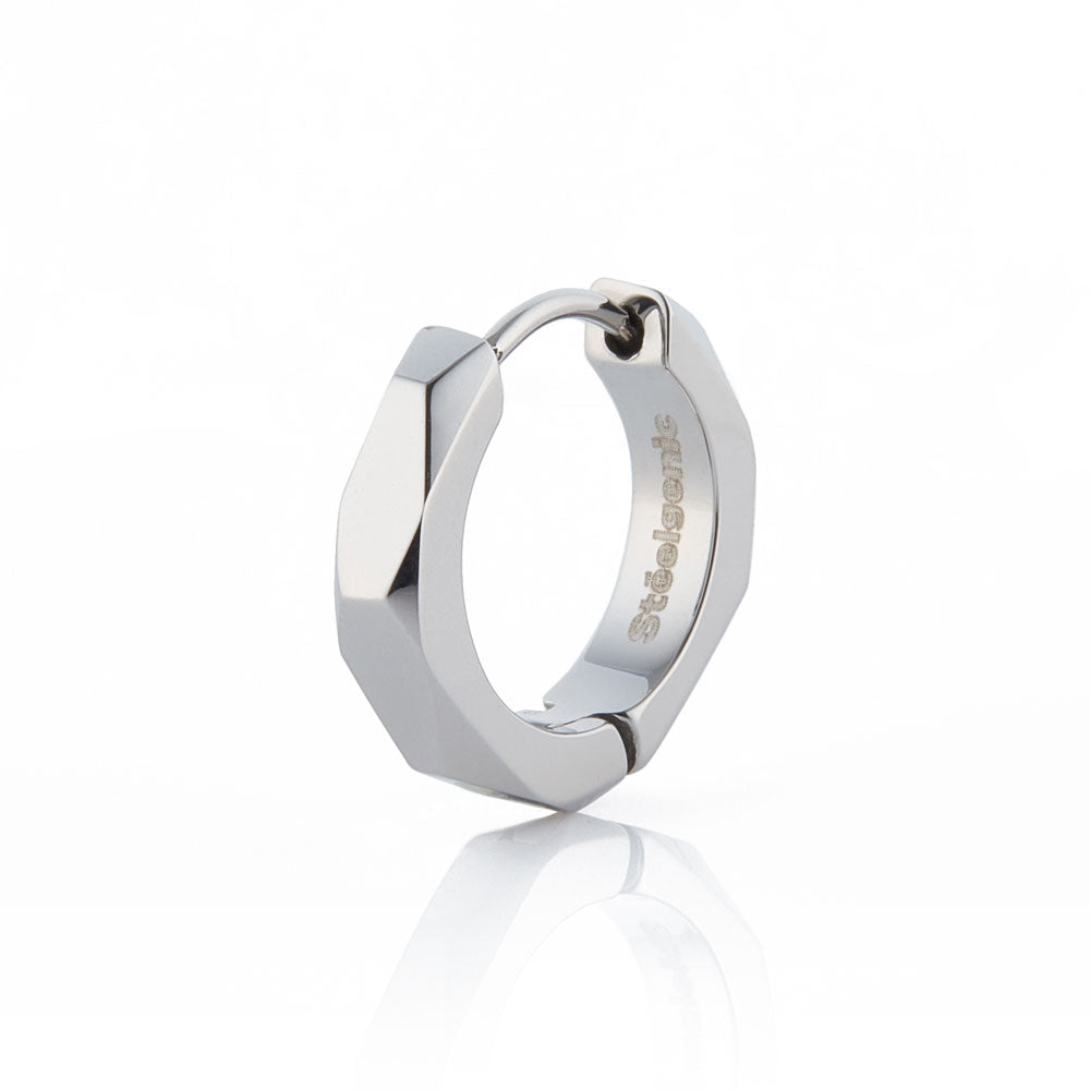 Stéelgenic Faceted Hoop Earrings PIERCE COLLECTION|PSN9133