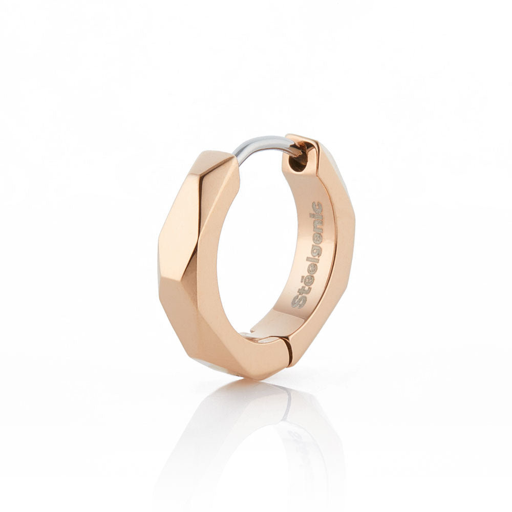 Stéelgenic Faceted Hoop Earrings PIERCE COLLECTION|PSN9133