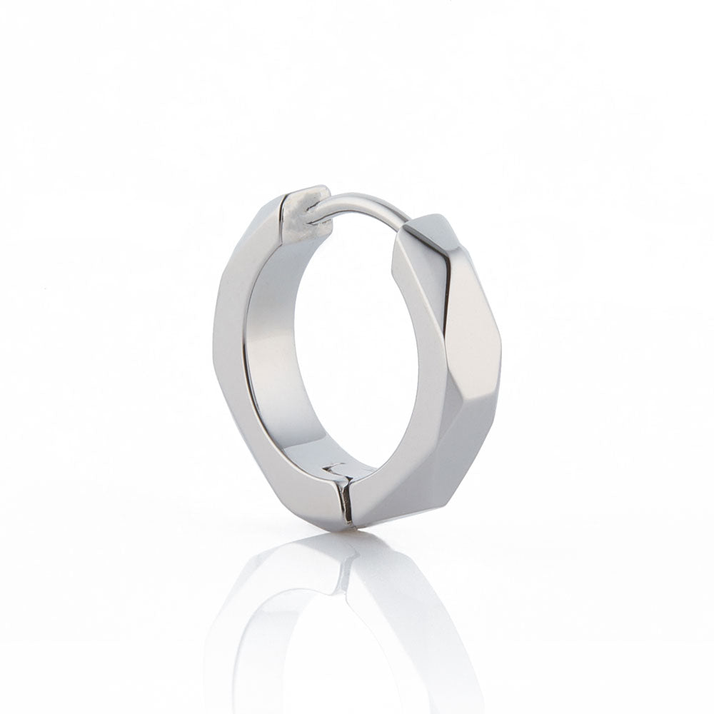 Stéelgenic Faceted Hoop Earrings PIERCE COLLECTION|PSN9133