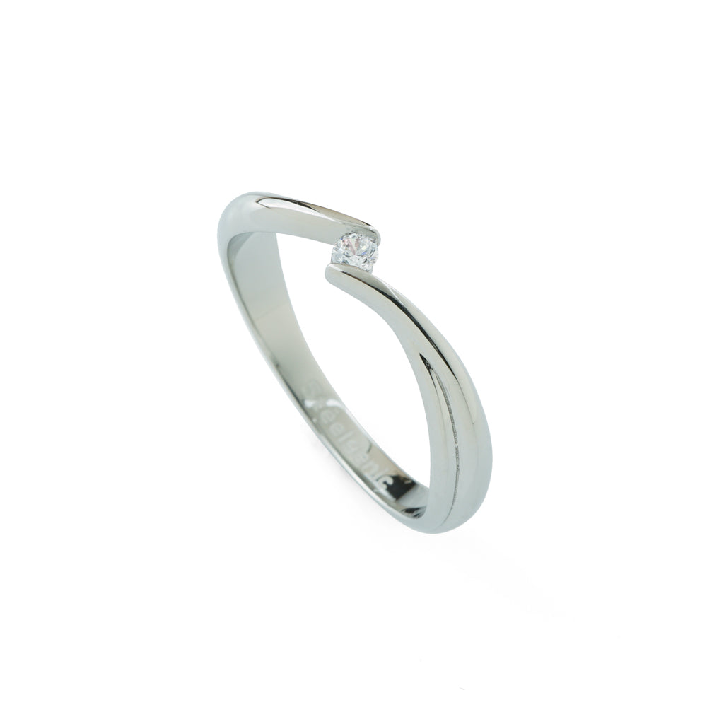 Stéelgenic Diamond Solitaire Ring HUG|RSN9303