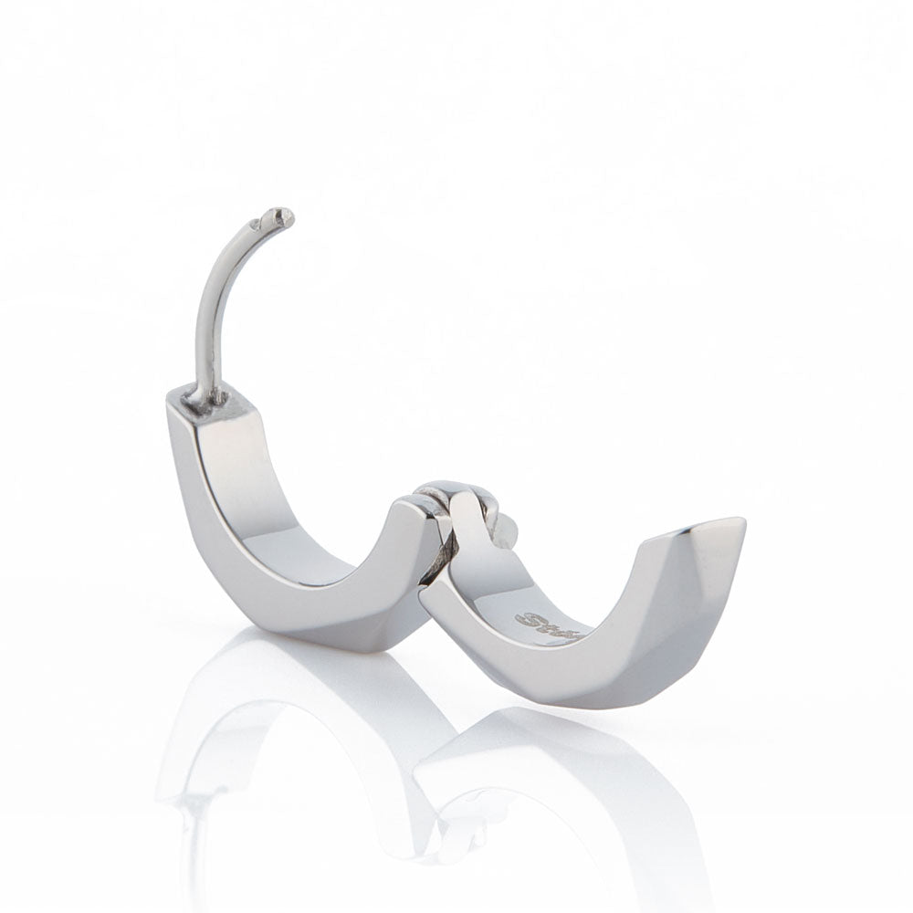 Stéelgenic Faceted Hoop Earrings PIERCE COLLECTION|PSN9133