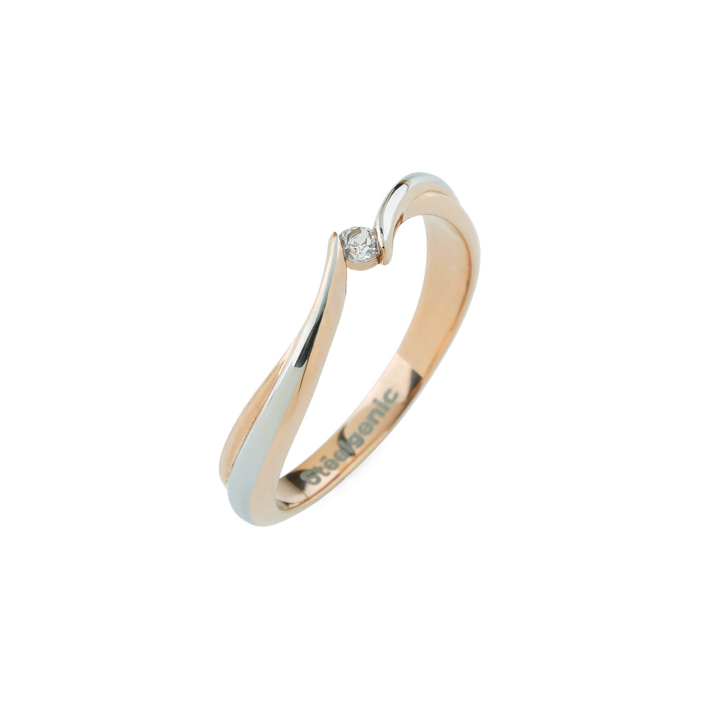 Stéelgenic Diamond Solitaire Ring HUG｜RSN9303