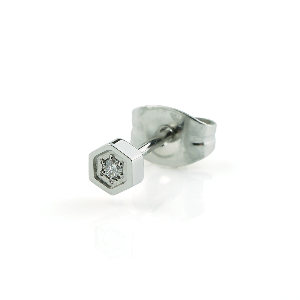 Stéelgenic Hexagon diamond earrings SECTION｜PSN9121