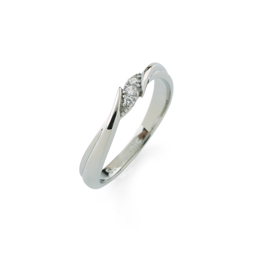 Stéelgenic diamond pave ring HUG｜RSN9302