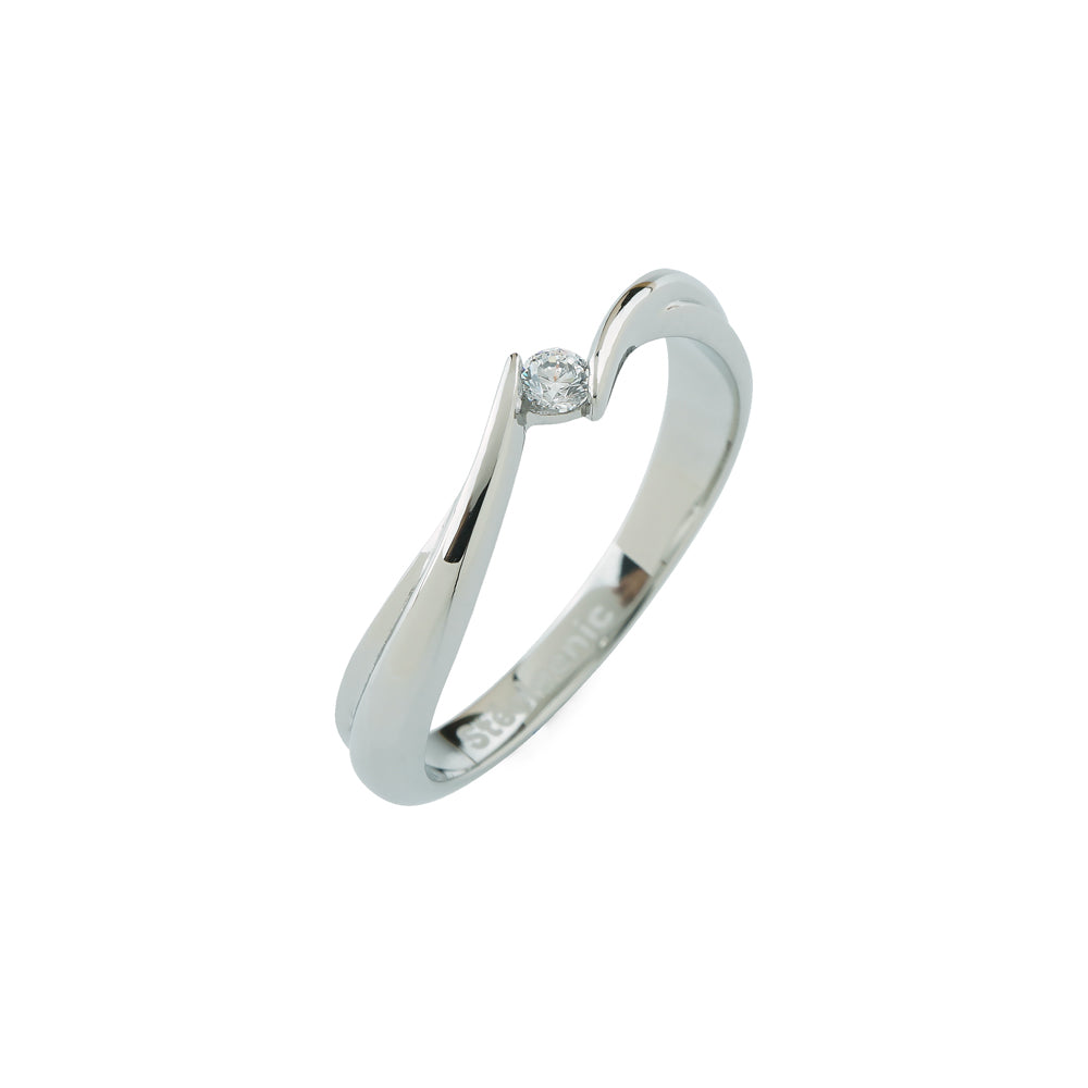 Stéelgenic Diamond Solitaire Ring HUG｜RSN9303