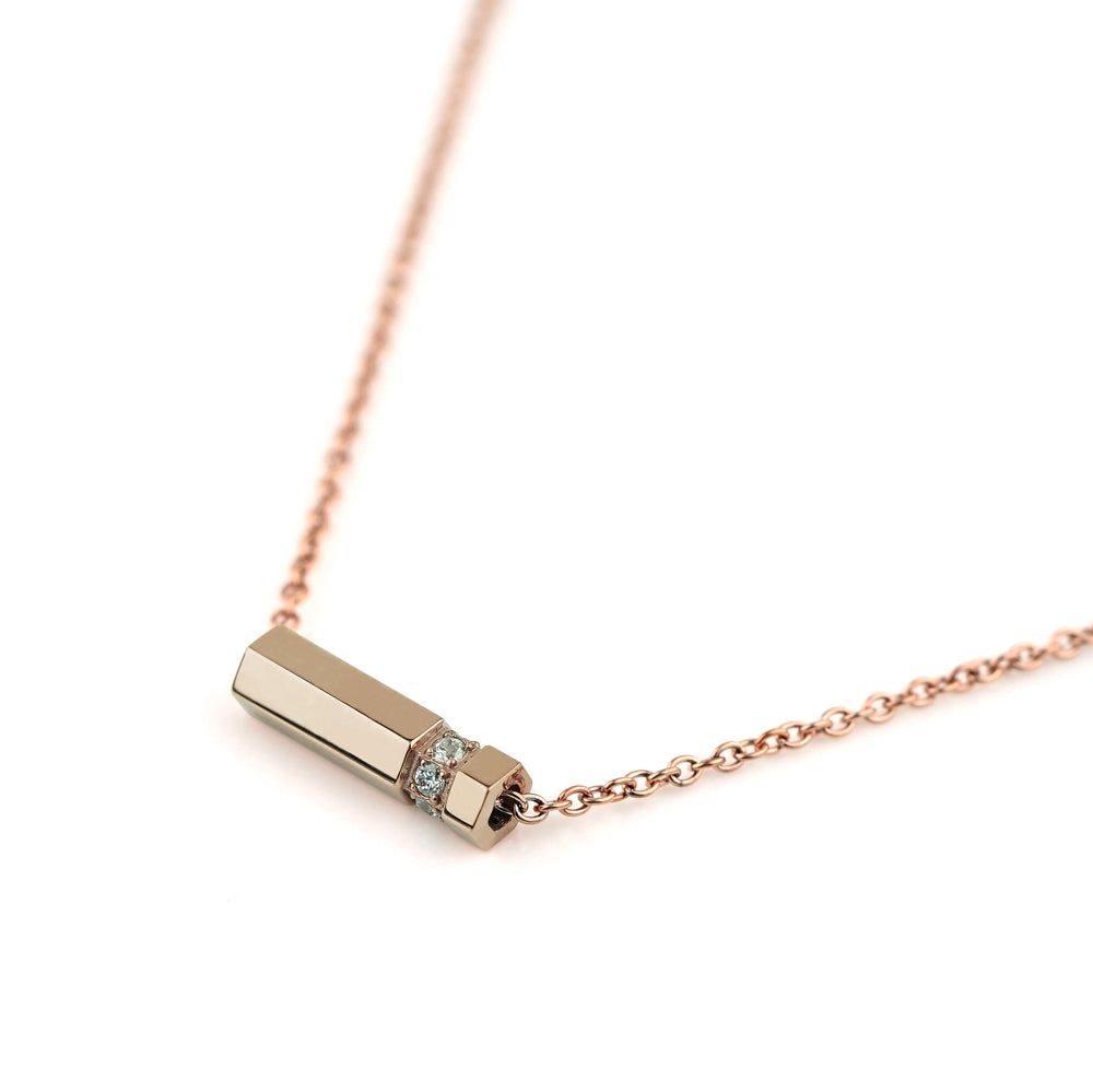 Stéelgenic Hexagon Bar Necklace SECTION｜PEN9062