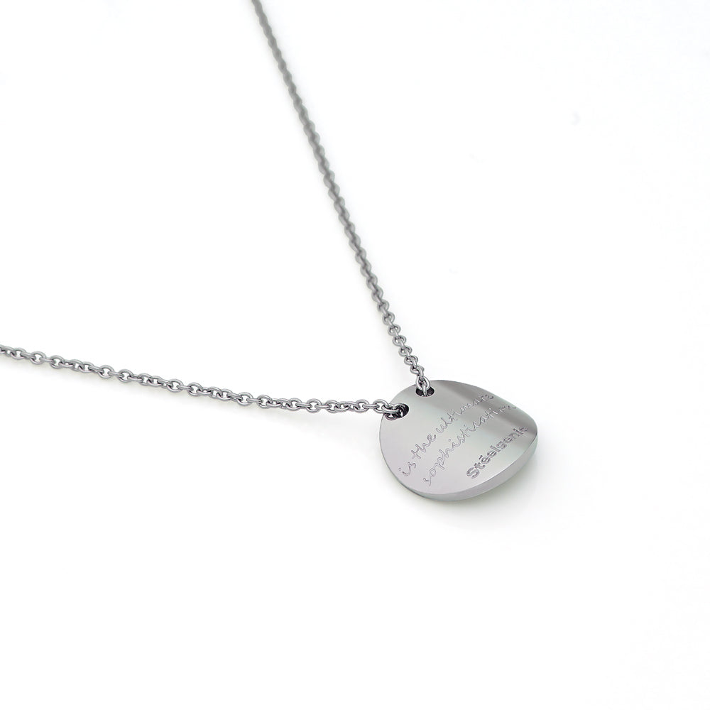 Stéelgenic Curved Coin Necklace DA VINCI｜PEN9302