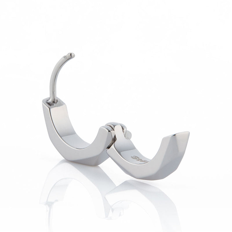 Stéelgenic Faceted Hoop Earrings PIERCE COLLECTION｜PSN9133