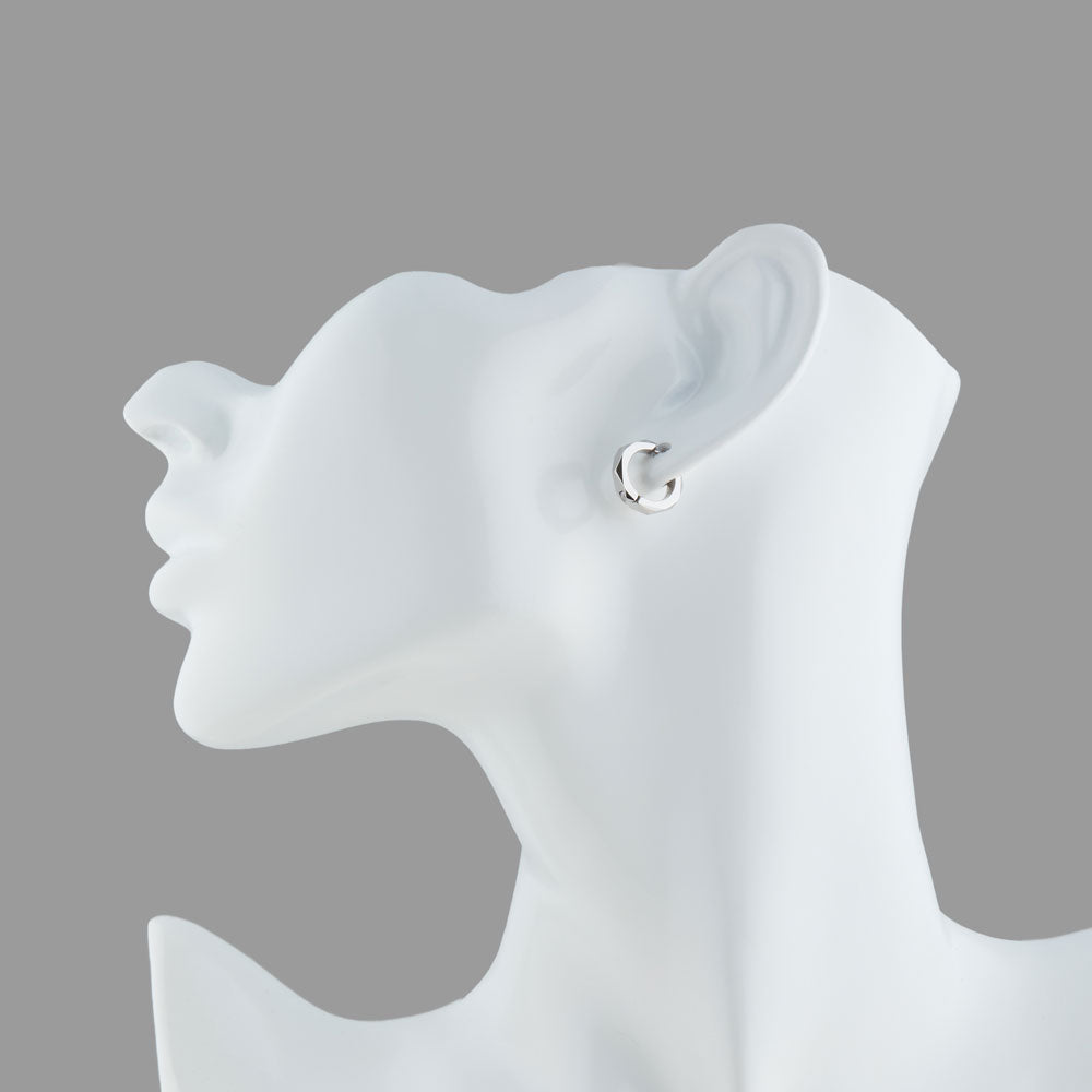 Stéelgenic Faceted Hoop Earrings PIERCE COLLECTION｜PSN9133