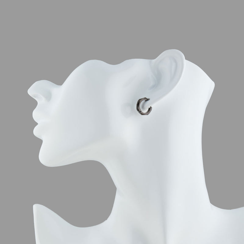 Stéelgenic Faceted Hoop Earrings PIERCE COLLECTION｜PSN9133